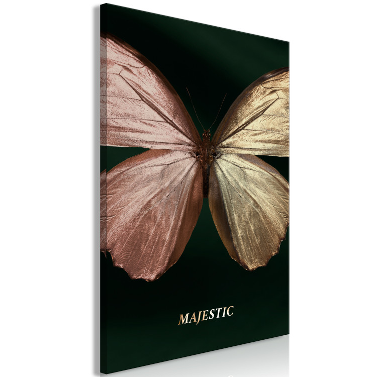 Canvas Art Print Butterfly - Insect With Unusual Wings on a Dark Green Background 145761 additionalImage 2
