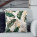Decorative Microfiber Pillow Elegance of leaves - composition in shades of green and gold cushions 146961 additionalThumb 2