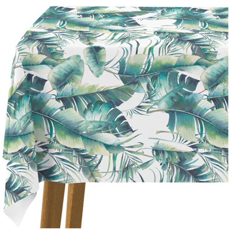 Tablecloth Light leaves - tropical flora in watercolour style on white background 147261