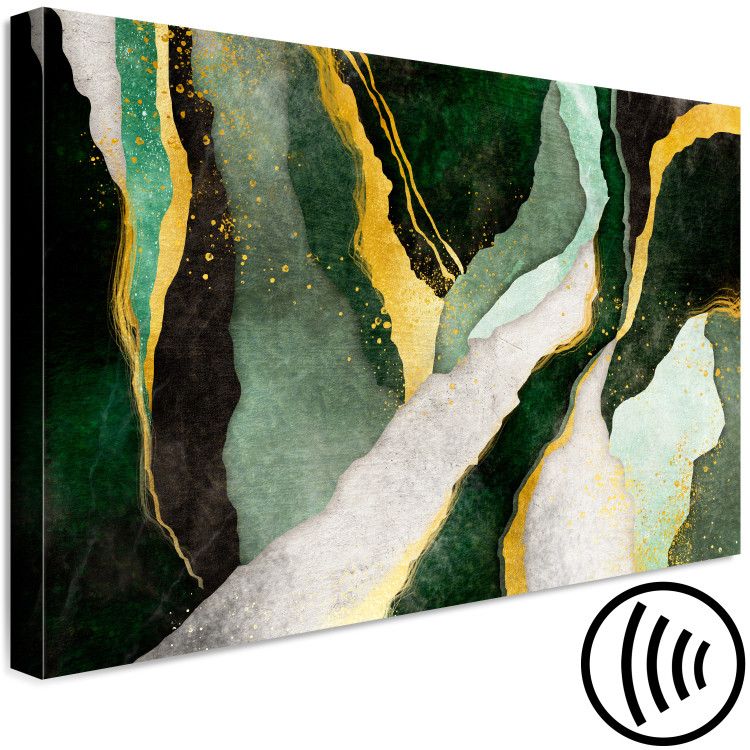 Canvas Art Print Golden Rupture (1-piece) Wide - modern colorful abstraction 148961 additionalImage 6