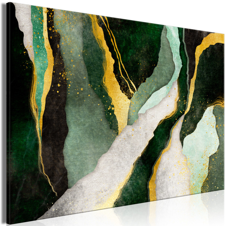 Canvas Art Print Golden Rupture (1-piece) Wide - modern colorful abstraction 148961 additionalImage 2