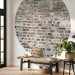 Round wallpaper Brick Wall - Old Wall in Shades of Gray and Brown 149161 additionalThumb 3