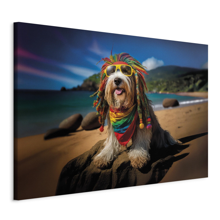 Canvas AI Bearded Collie Dog - Rasta Animal Chilling on Paradise Beach - Horizontal 150261 additionalImage 2