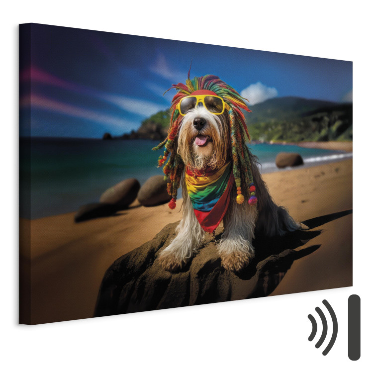 Canvas AI Bearded Collie Dog - Rasta Animal Chilling on Paradise Beach - Horizontal 150261 additionalImage 8