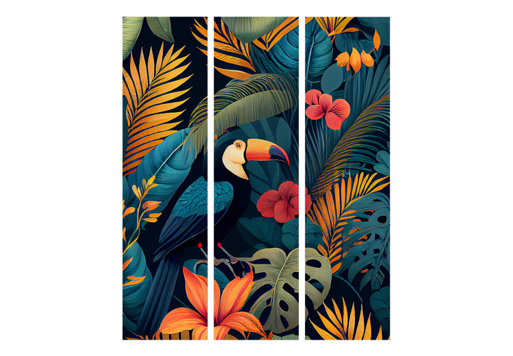 Room Divider Exotic Birds - Toucans Amidst Colorful Vegetation [Room Dividers] 152061 additionalImage 3