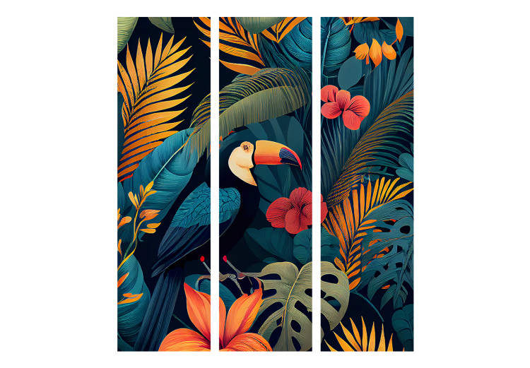 Room Divider Exotic Birds - Toucans Amidst Colorful Vegetation [Room Dividers] 152061 additionalImage 7