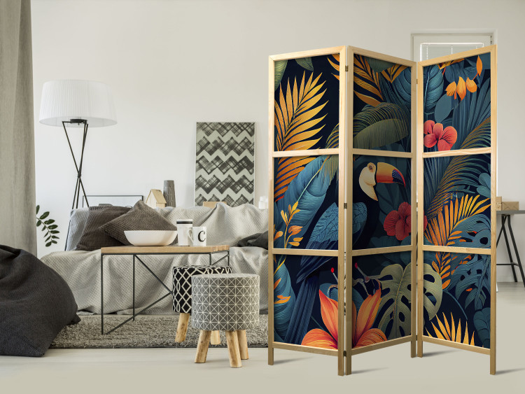 Room Divider Exotic Birds - Toucans Amidst Colorful Vegetation [Room Dividers] 152061 additionalImage 8