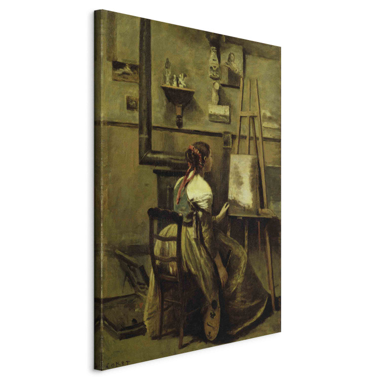 Reproduction Painting The Studio of Corot, or Young woman seated before an Easel 156261 additionalImage 2