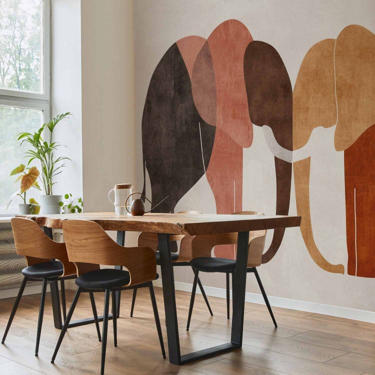 Wall Mural Geometric Elephants - Composition in Terracotta-Inspired Colors 159461 additionalImage 7
