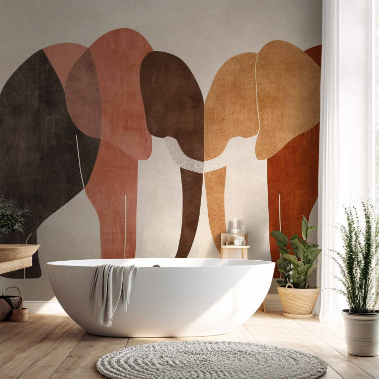 Wall Mural Geometric Elephants - Composition in Terracotta-Inspired Colors 159461 additionalImage 8
