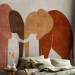 Wall Mural Geometric Elephants - Composition in Terracotta-Inspired Colors 159461 additionalThumb 2