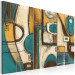 Canvas Turquoise and Gold Pattern (3-piece) - abstraction with figures 46561 additionalThumb 2