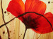 Canvas Art Print Golden Poppy Meadow (3-piece) - Red flowers on a background with splatters 48561 additionalThumb 3