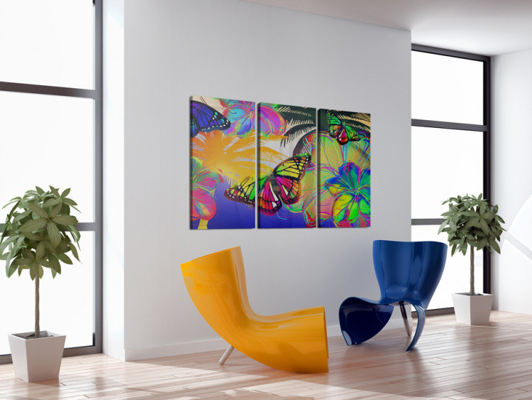 Canvas Art Print Exotic butterflies - triptych 50361 additionalImage 3