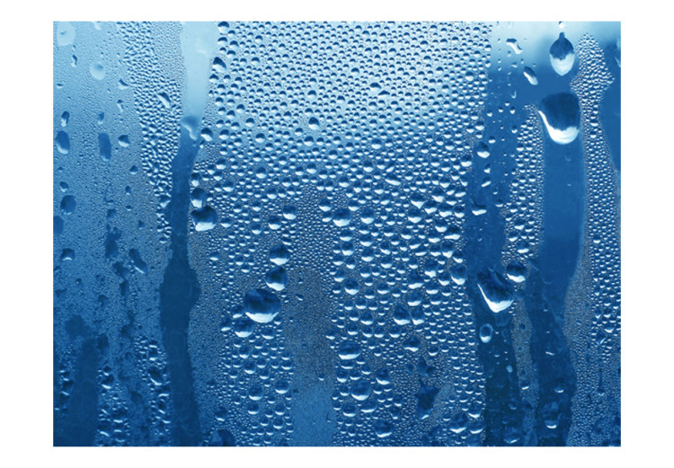 Wall Mural Water drops on blue glass 61061 additionalImage 1