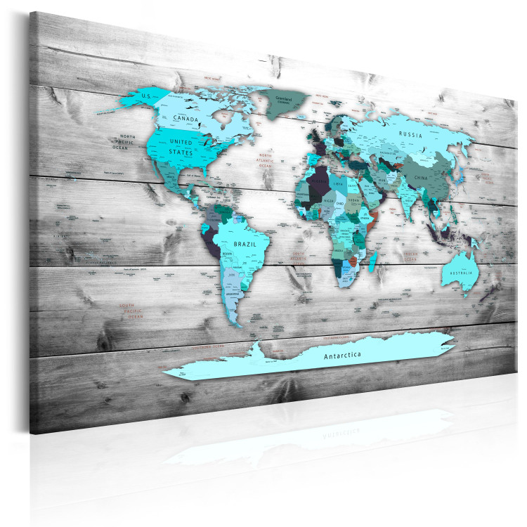 Canvas Print World Map: Blue World 90261 additionalImage 2