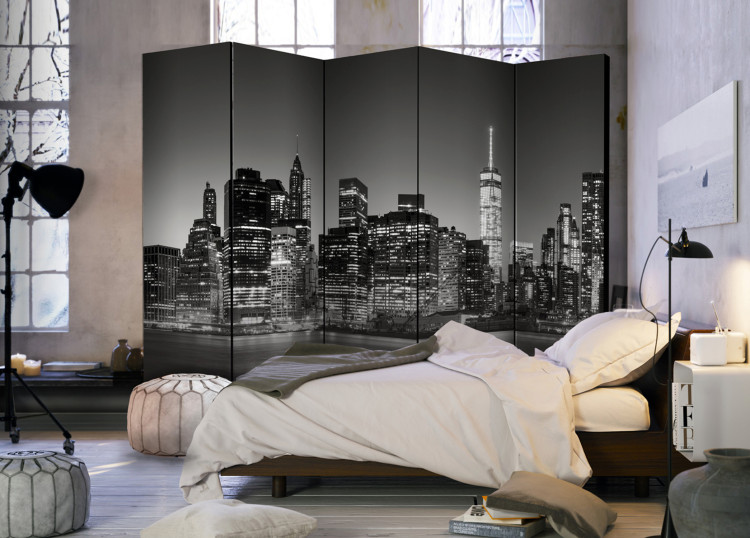 Room Separator New York Nights II - black and white panorama of New York City architecture 95261 additionalImage 4
