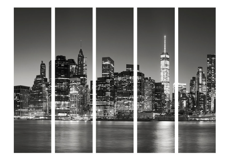 Room Separator New York Nights II - black and white panorama of New York City architecture 95261 additionalImage 3
