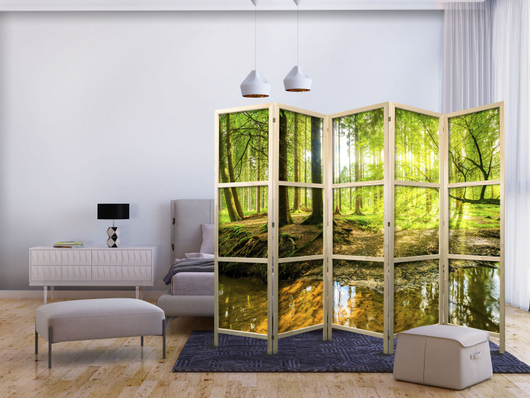 Room Divider Screen Forest Lake II - landscape of forest and water in the glow of sunlight 95661 additionalImage 8