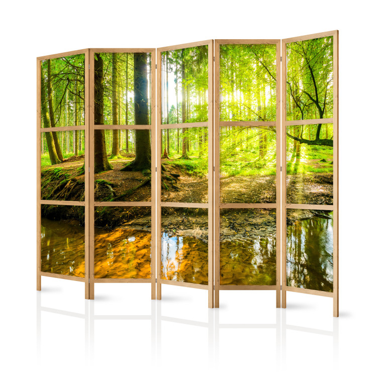 Room Divider Screen Forest Lake II - landscape of forest and water in the glow of sunlight 95661 additionalImage 5