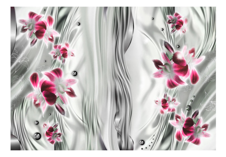 Photo Wallpaper Pink orchid in platinum 97161 additionalImage 1