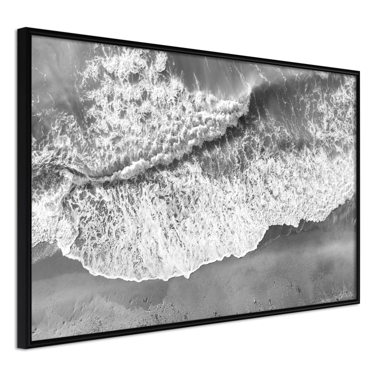 Wall Poster Tide - black and white beach and sea landscape seen from a bird's eye view 115171 additionalImage 10