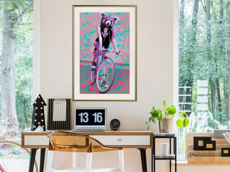 Poster Woman-Monkey on a Bike - geometric abstraction with an animal motif 116971 additionalImage 21