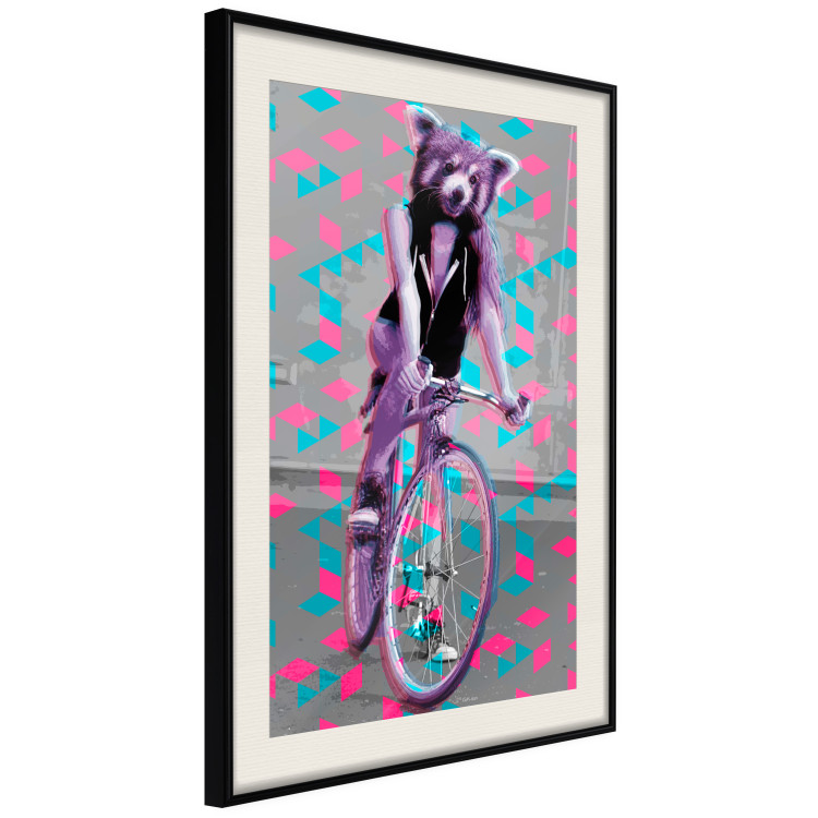 Poster Woman-Monkey on a Bike - geometric abstraction with an animal motif 116971 additionalImage 3