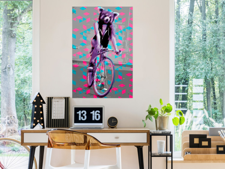 Poster Woman-Monkey on a Bike - geometric abstraction with an animal motif 116971 additionalImage 23