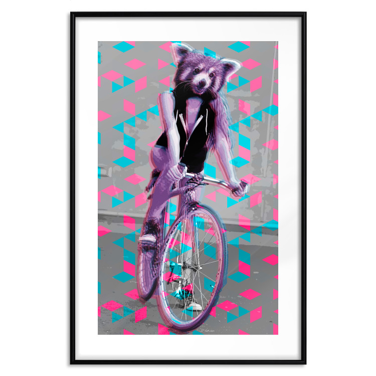 Poster Woman-Monkey on a Bike - geometric abstraction with an animal motif 116971 additionalImage 17