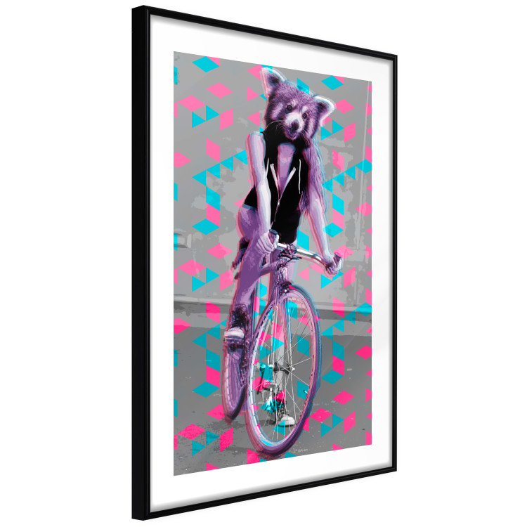 Poster Woman-Monkey on a Bike - geometric abstraction with an animal motif 116971 additionalImage 11