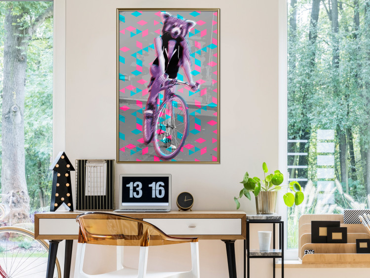 Poster Woman-Monkey on a Bike - geometric abstraction with an animal motif 116971 additionalImage 7