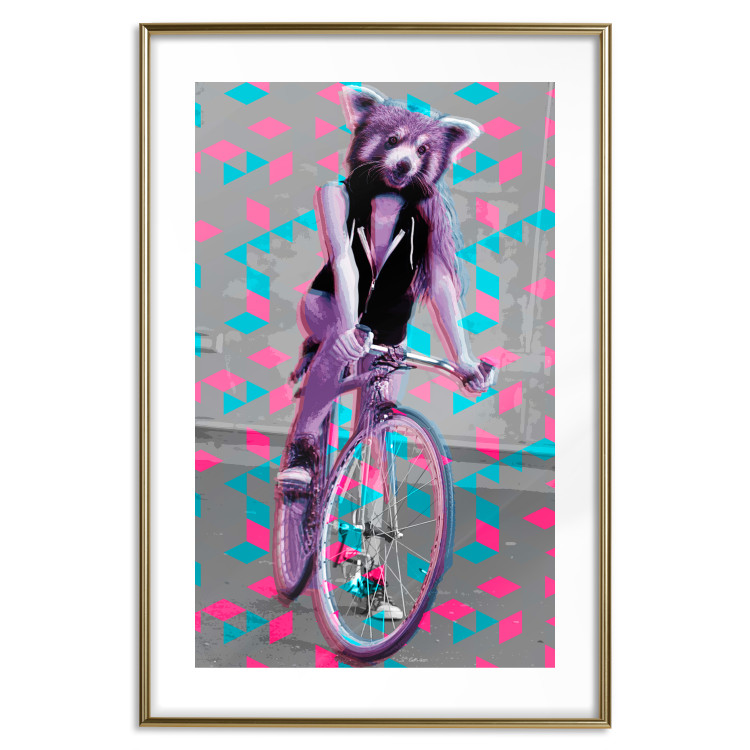 Poster Woman-Monkey on a Bike - geometric abstraction with an animal motif 116971 additionalImage 16