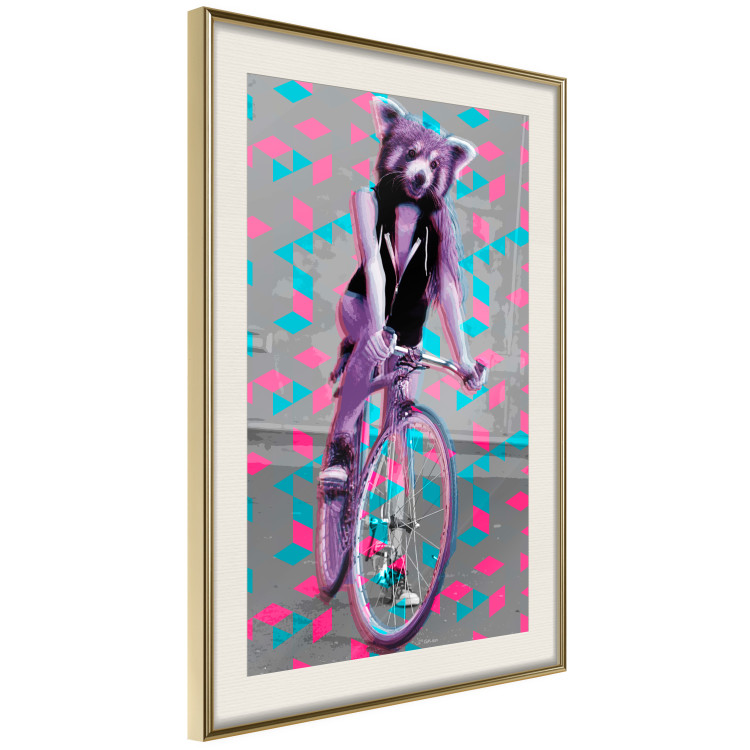 Poster Woman-Monkey on a Bike - geometric abstraction with an animal motif 116971 additionalImage 2