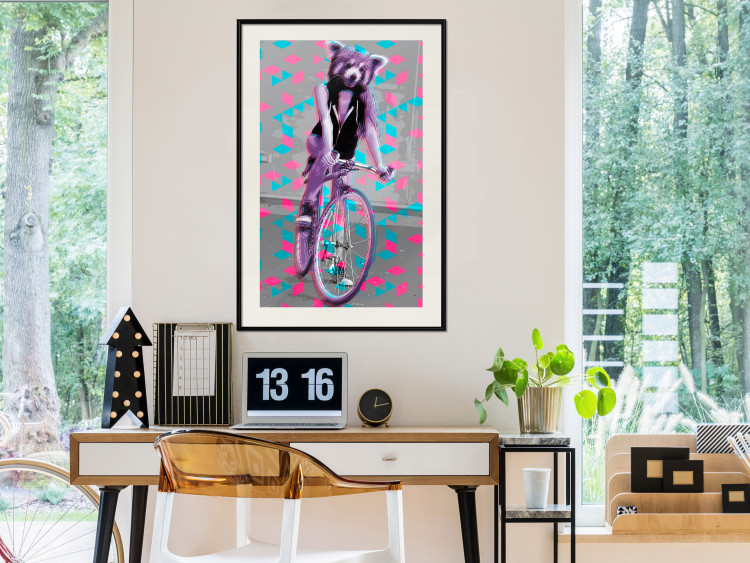 Poster Woman-Monkey on a Bike - geometric abstraction with an animal motif 116971 additionalImage 22