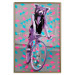 Poster Woman-Monkey on a Bike - geometric abstraction with an animal motif 116971 additionalThumb 16