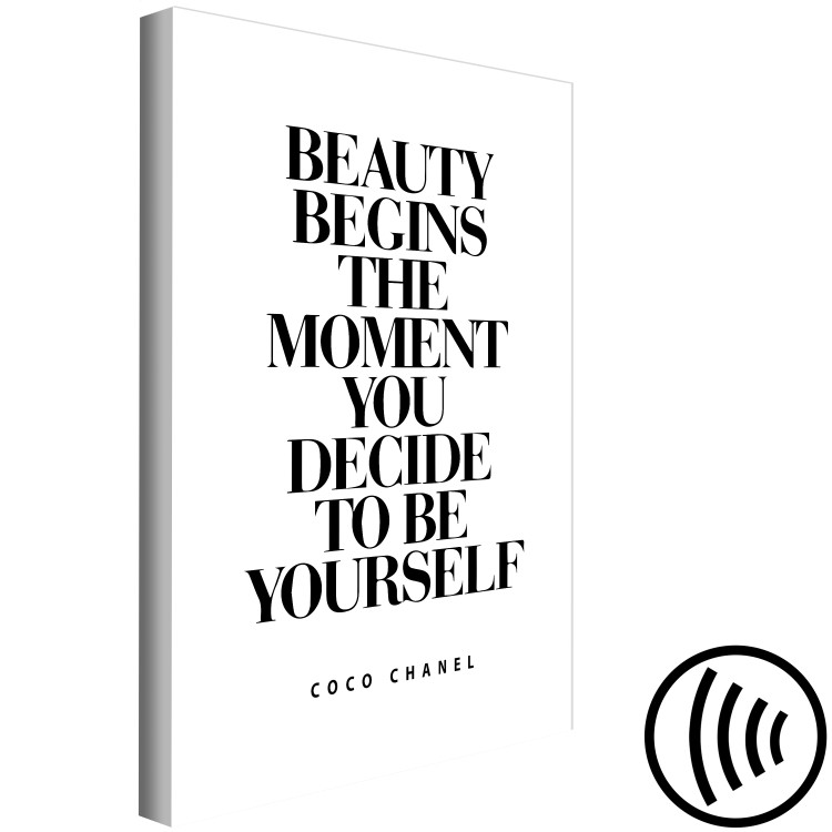 Canvas Beauty Is Authenticity (1-part) - Black and White Quote by Coco Chanel 117071 additionalImage 6