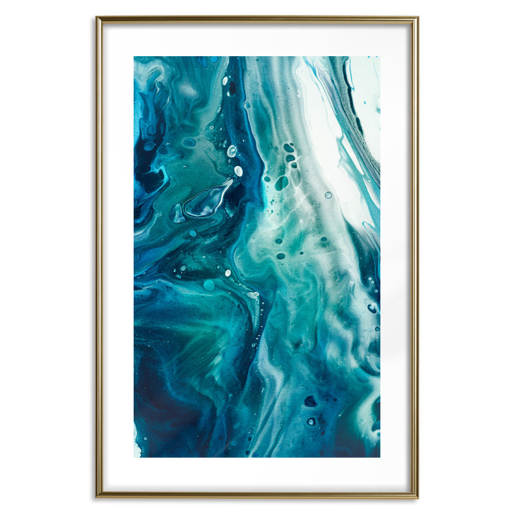 Poster Ocean's Threat - abstraction with water in various shades of blue 117571 additionalImage 14