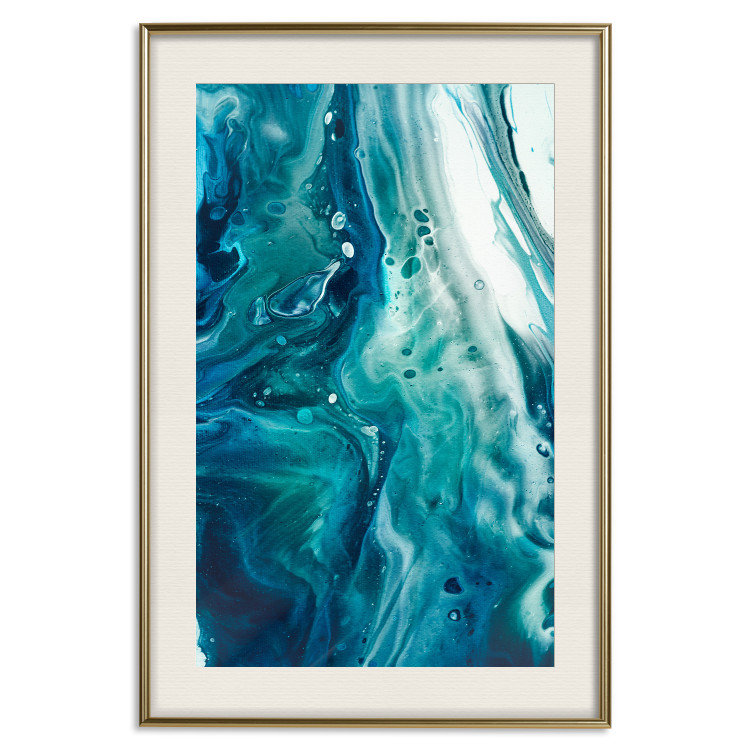 Poster Ocean's Threat - abstraction with water in various shades of blue 117571 additionalImage 19