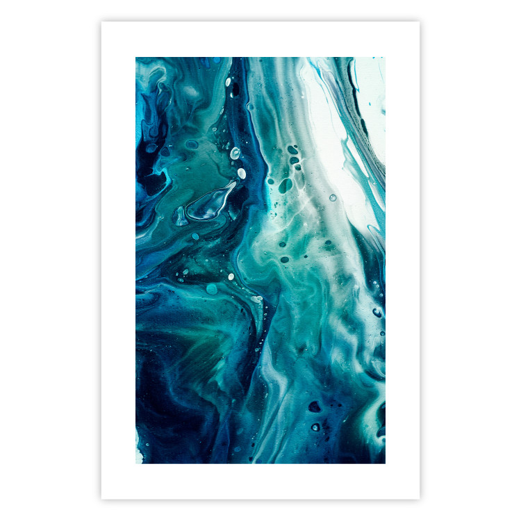 Poster Ocean's Threat - abstraction with water in various shades of blue 117571 additionalImage 19