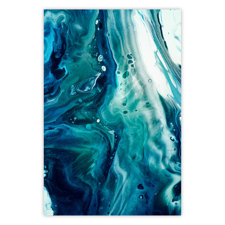 Poster Ocean's Threat - abstraction with water in various shades of blue 117571