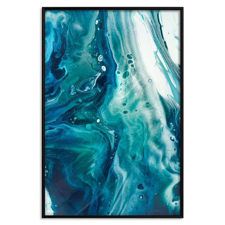 Poster Ocean's Threat - abstraction with water in various shades of blue 117571 additionalImage 18