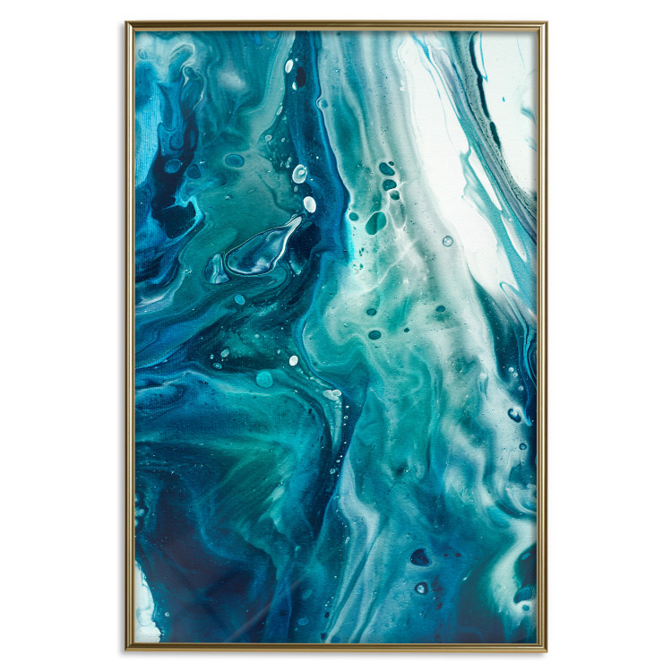 Poster Ocean's Threat - abstraction with water in various shades of blue 117571 additionalImage 20