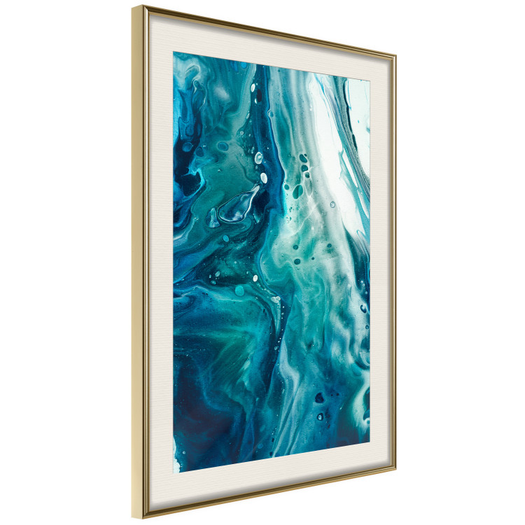 Poster Ocean's Threat - abstraction with water in various shades of blue 117571 additionalImage 2
