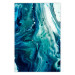 Poster Ocean's Threat - abstraction with water in various shades of blue 117571