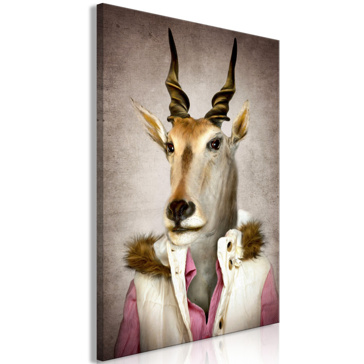 Canvas Art Print Human Antelope - a fancy portrait of an animal in human clothes 117871 additionalImage 2