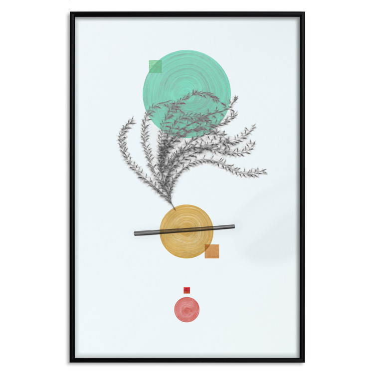 Poster Plant Composition - geometric abstraction with plant and shapes 118171 additionalImage 18
