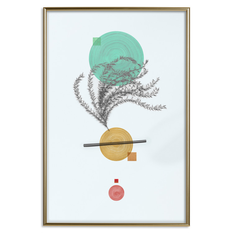 Poster Plant Composition - geometric abstraction with plant and shapes 118171 additionalImage 16