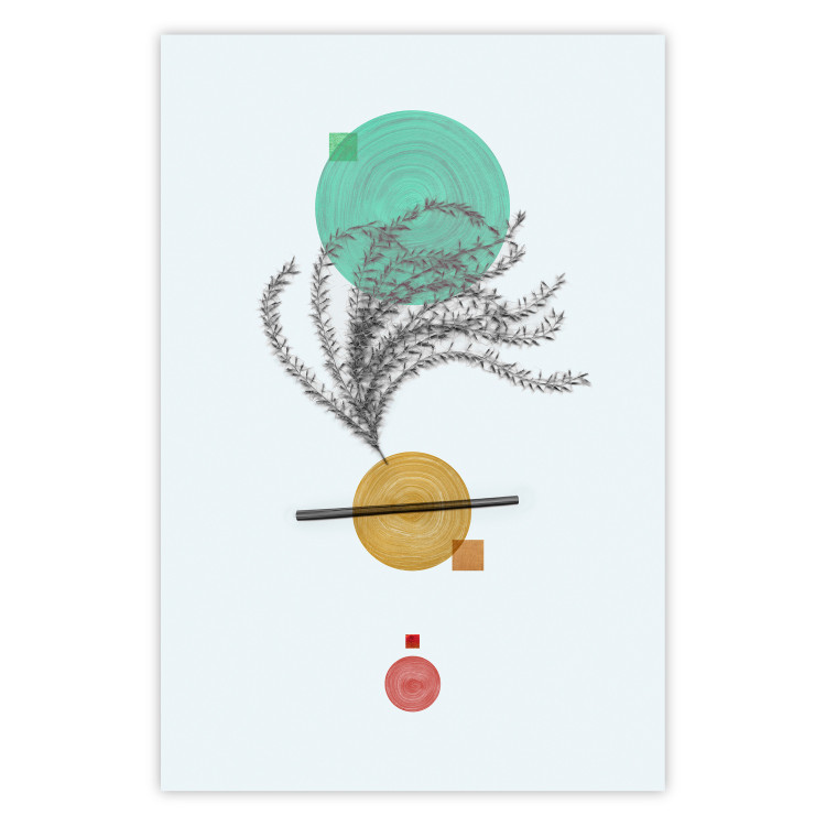 Poster Plant Composition - geometric abstraction with plant and shapes 118171