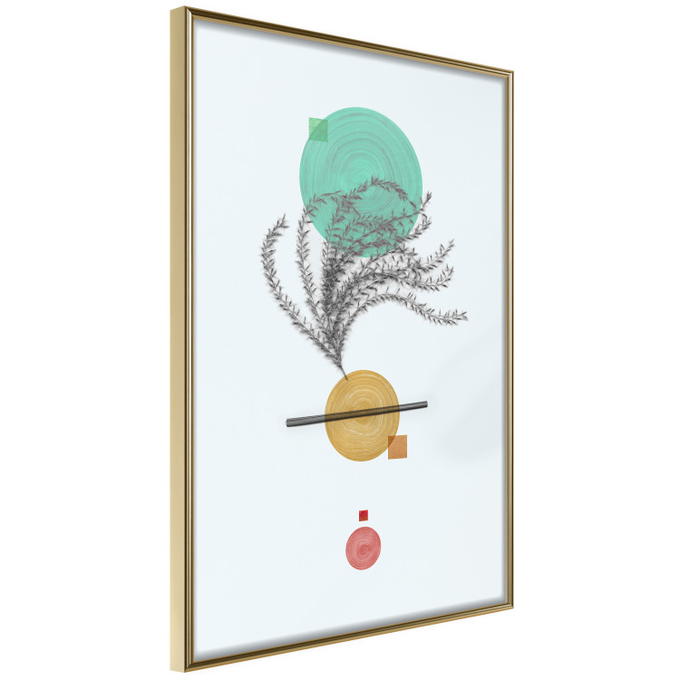Poster Plant Composition - geometric abstraction with plant and shapes 118171 additionalImage 12